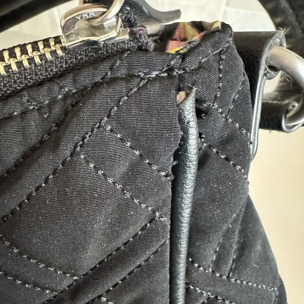 Vera Bradley Vivian Hobo Bag‎ Quilted Black Purse